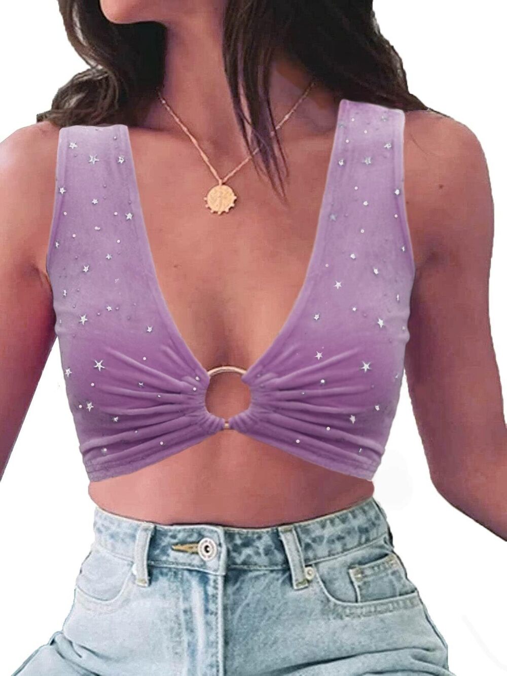 7906 Sparkly Purple Top Sexy Mermaid Costume Rave Outfits Concert Outfits